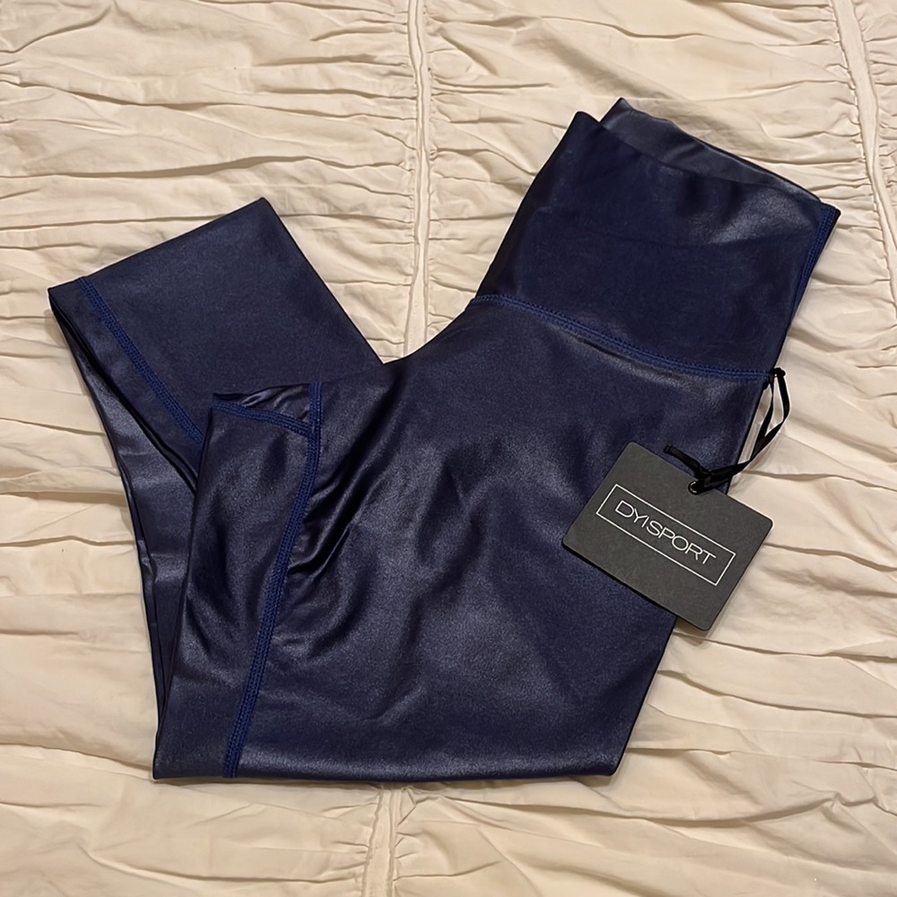 NWT | DYI | High Shine Leggings in Blue (SMALL)